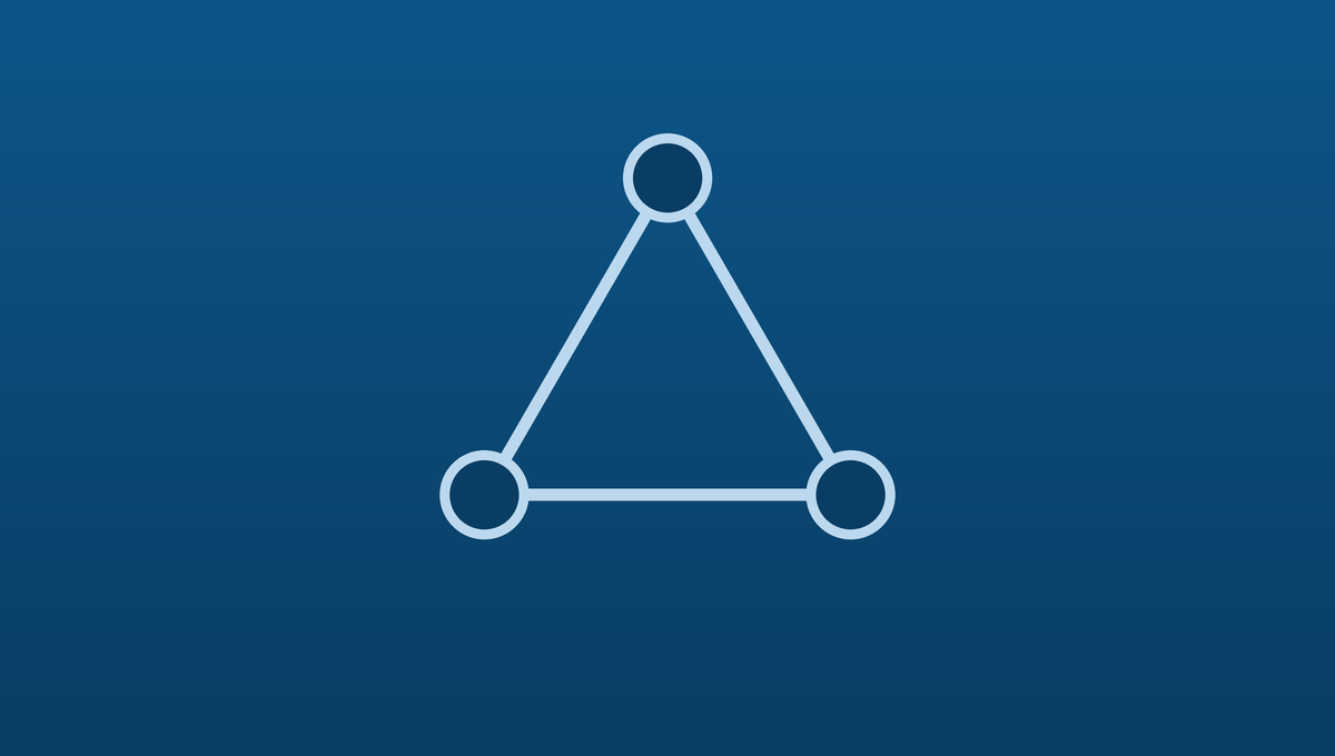Trois nœuds reliés en triangle — symbole Graphinae